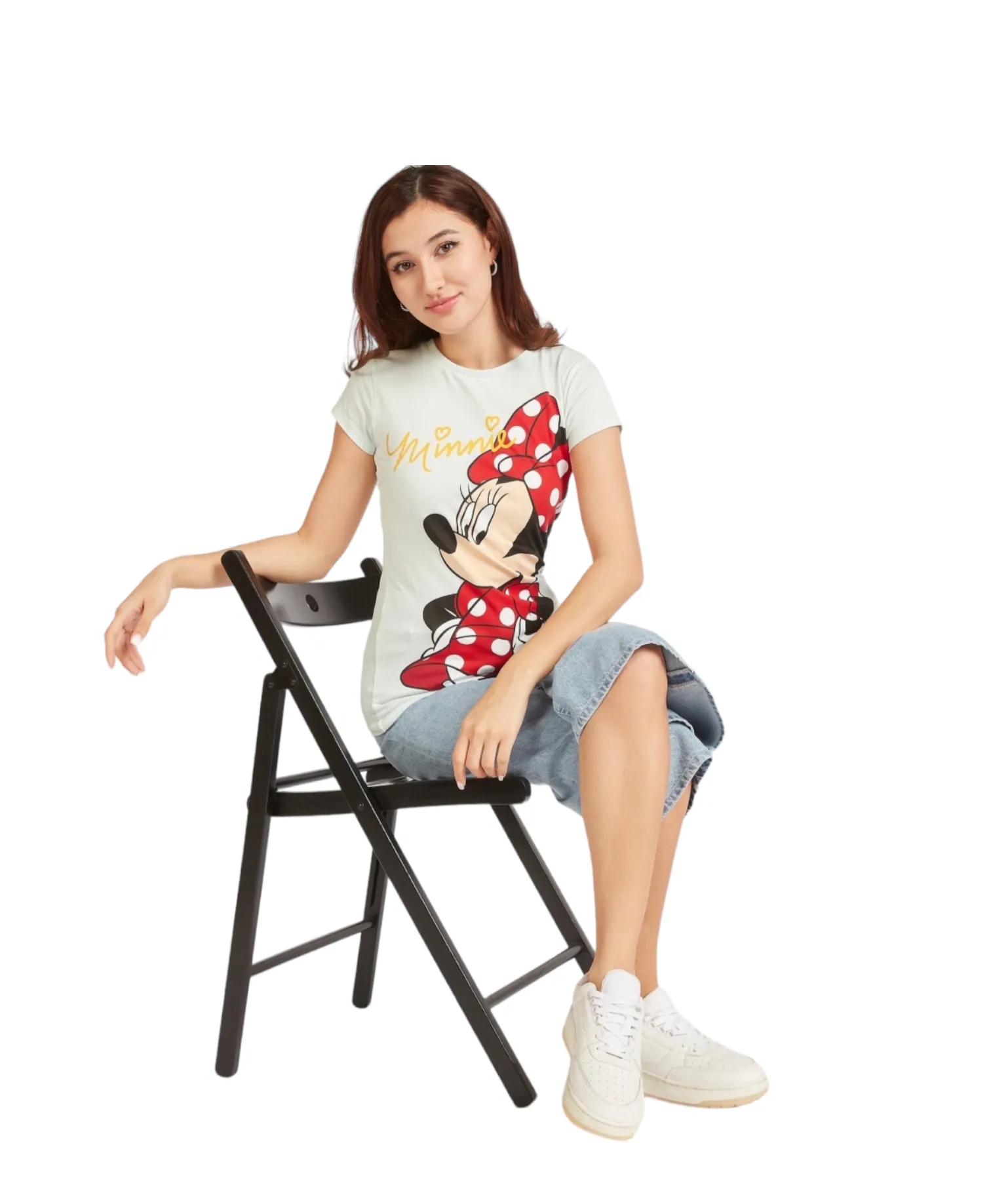 Minnie Mouse Print Crew Neck T-shirt