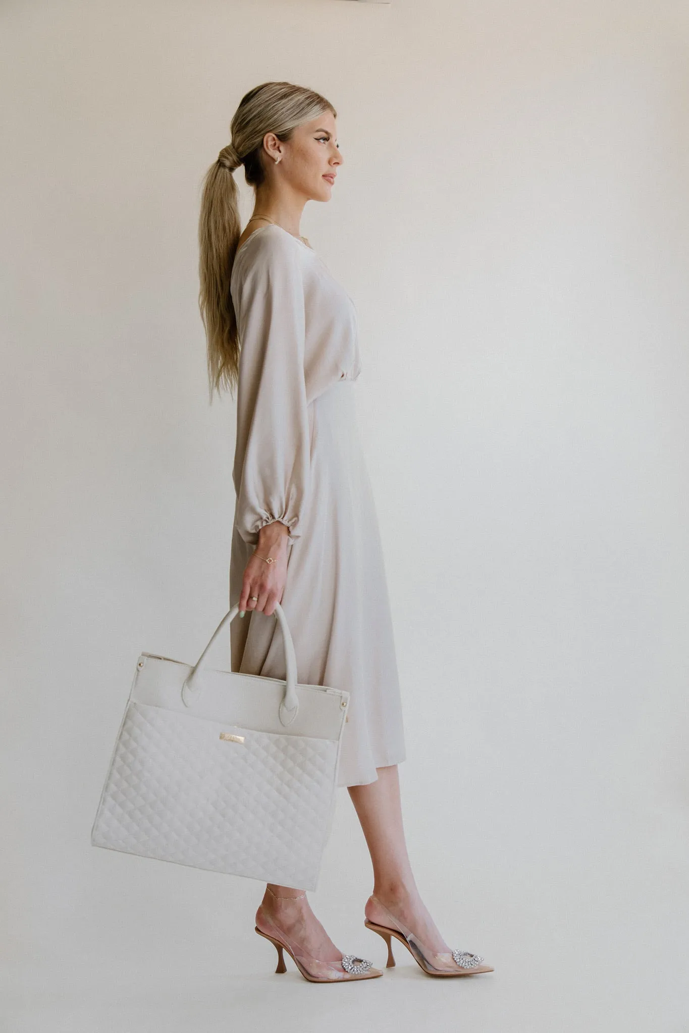 Monaco Tote Bag | Pearl White