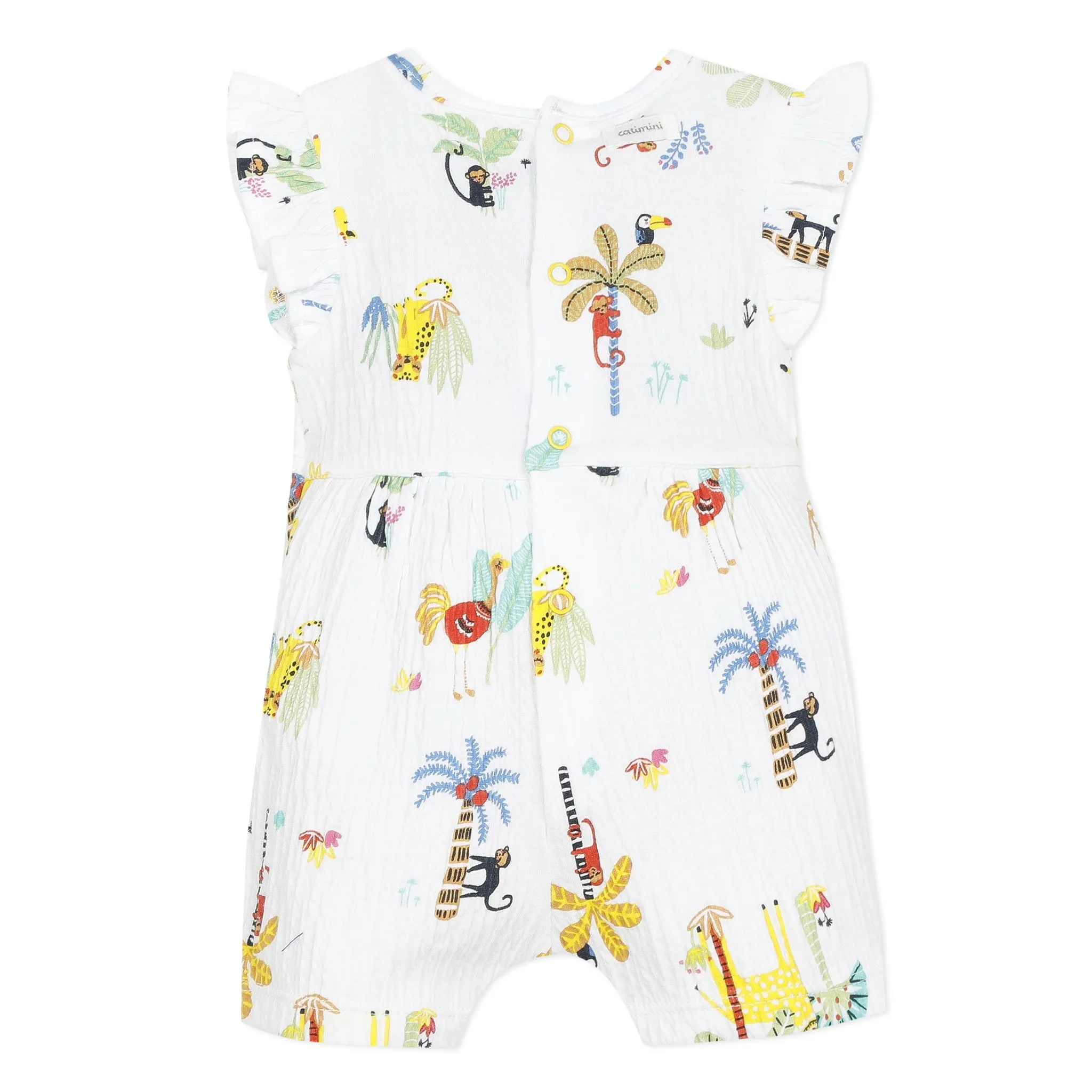 Newborn girl safari print romper