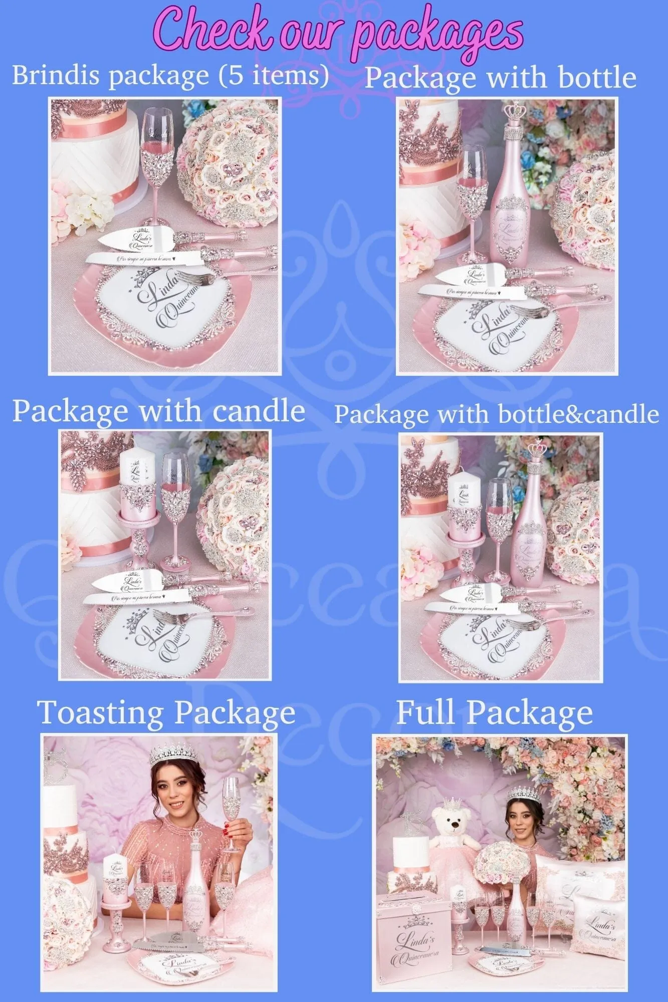 Parisian Chic theme last teddy bear for quinceanera