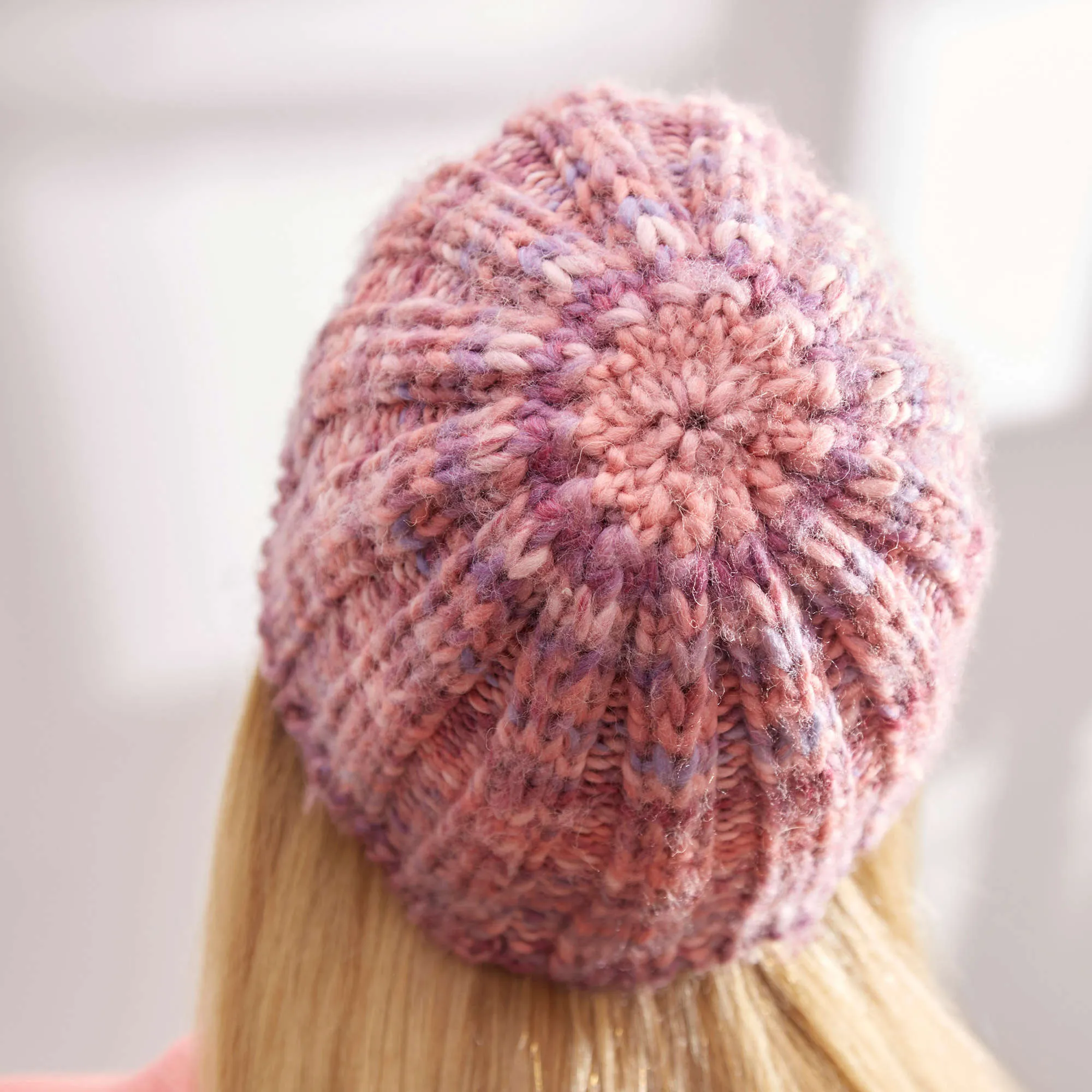 Red Heart Knit Slipped Rib Hat