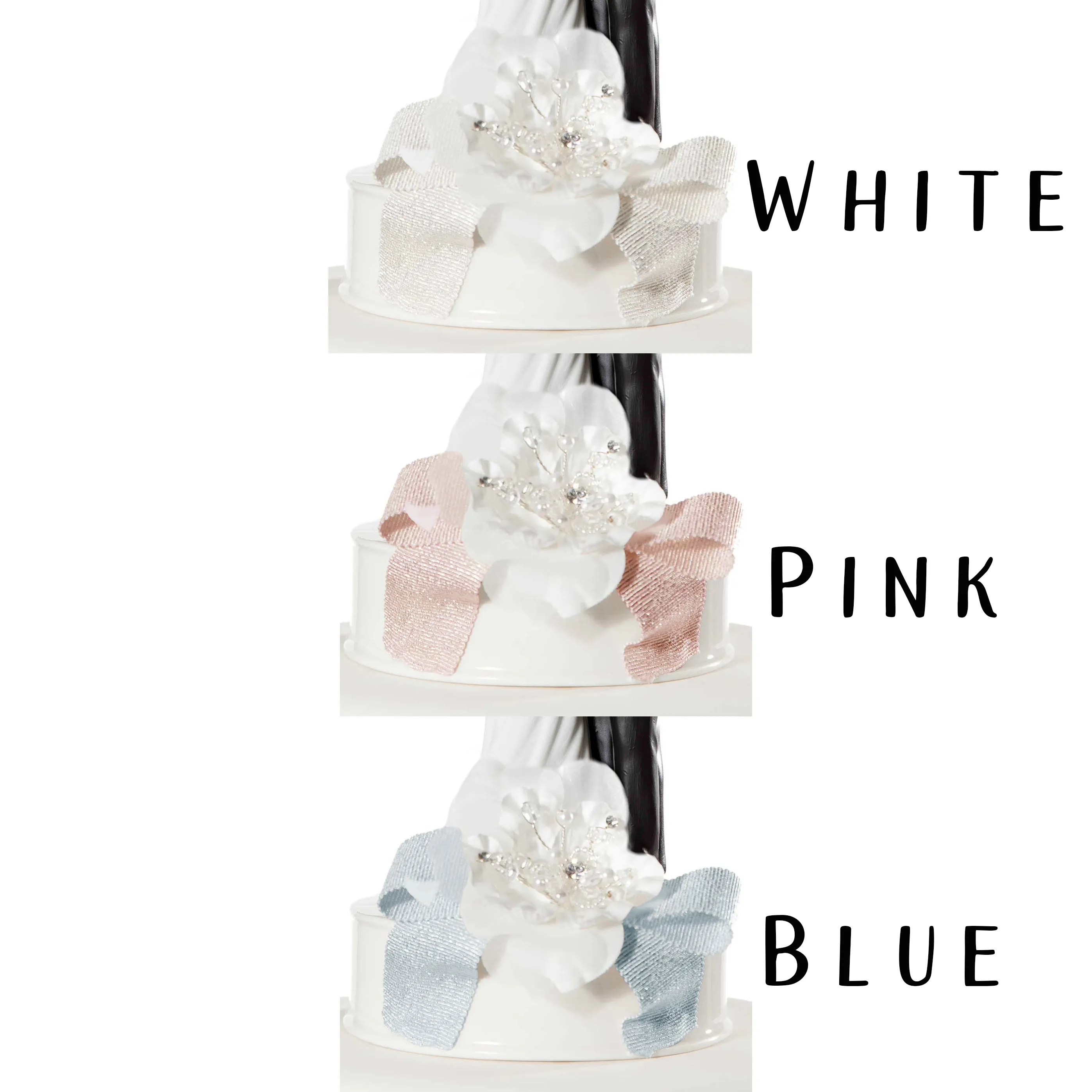 Romance Ribbon Accent Cake Topper- Custom Colors!