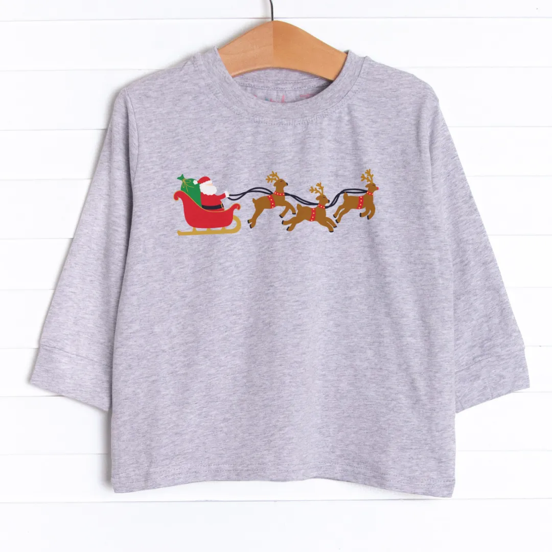 Santa's Sleigh Long Sleeve Graphic Tee