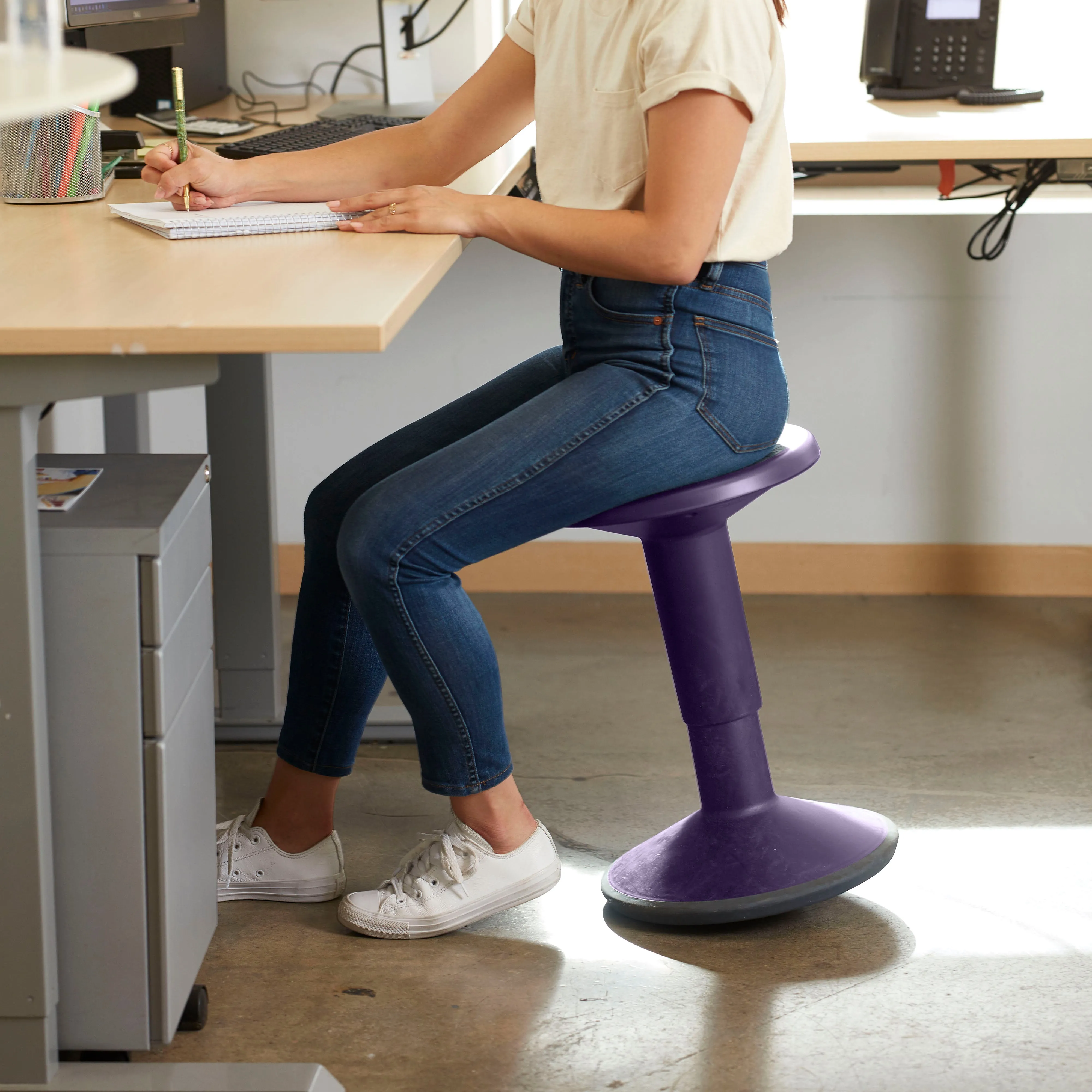 SitWell Adjustable Height Wobble Stool, Active Flexible Seating Chair
