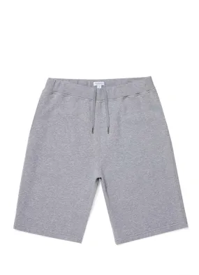 Sunspel Loopback Cotton Shorts / Grey Melange