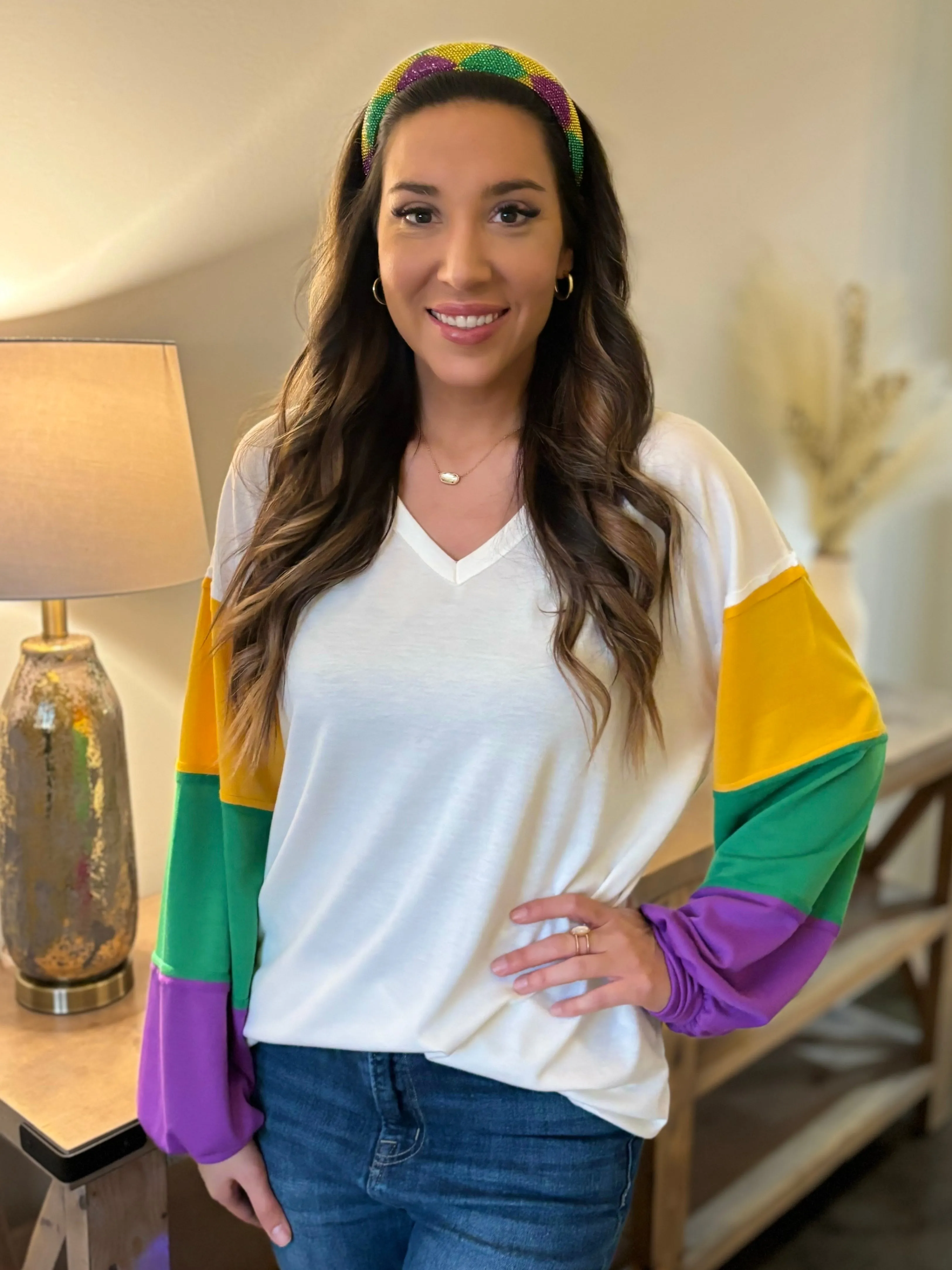Throw Me Something Mardi Gras Top